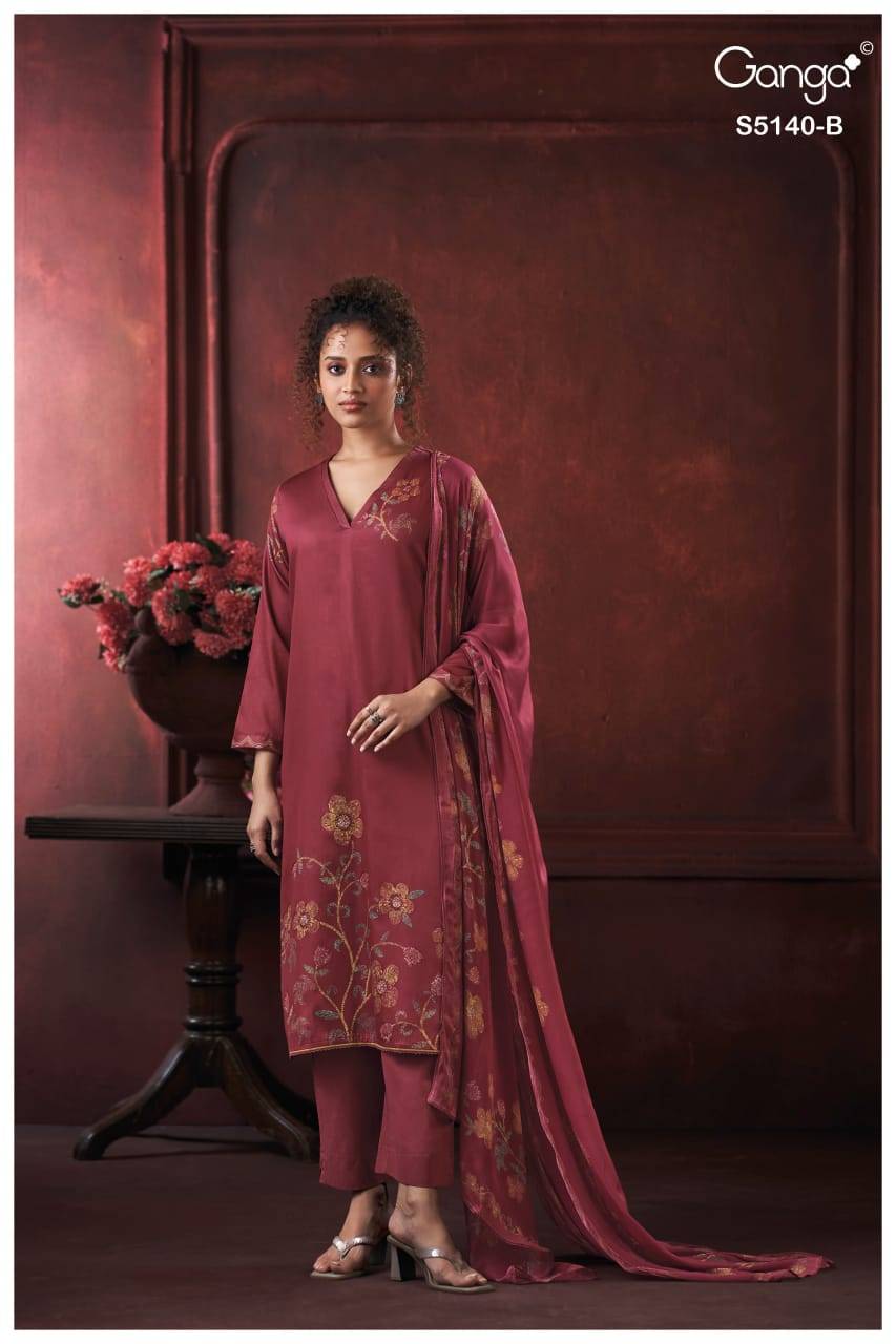 ROMINA 5140 SERIES BY GANGA FASHION Beautiful Colourful COTTON SATIN Dresses At Wholesale Price